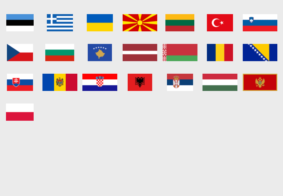 Europa: Bandeiras (versão fácil) - Flag Quiz Game - Seterra