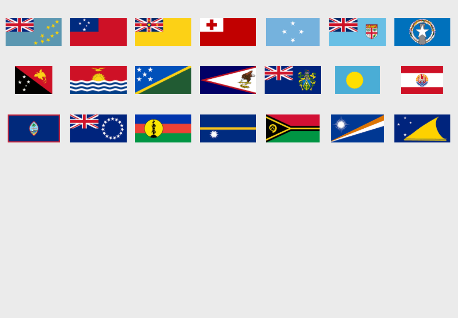 Oceania: Flags of Countries and Territories - Flag Quiz Game - Seterra