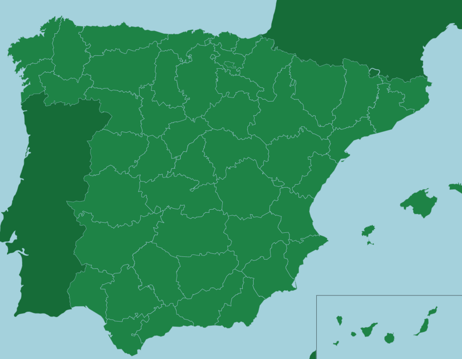 Mapa de España con provincias