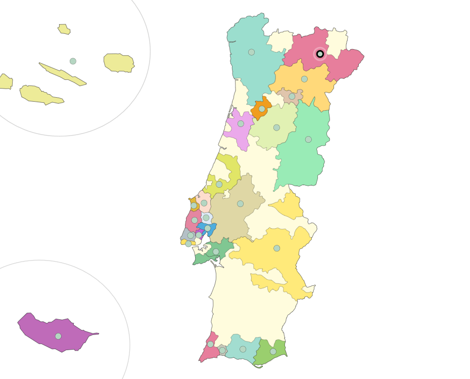 Portugal: Districts - Map Quiz Game - Seterra