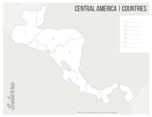 Printable Central America Map With Countries And Capital Cities Only